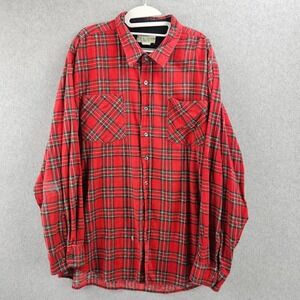 HABAND | Vintage 80's Mens Red Plaid Flannel Shirt Long Sleeve